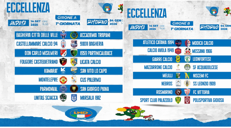Eccellenza 25-26 - calendari 1^ giornata